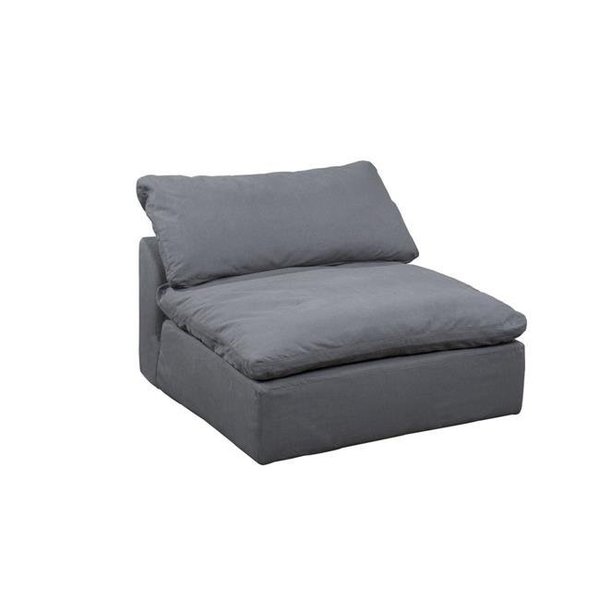 Sunset Trading Sunset Trading SU-145837-391094 Cloud Puff Slipcovered Armless Sofa Sectional Modular Chair - Performance Gray SU-145837-391094